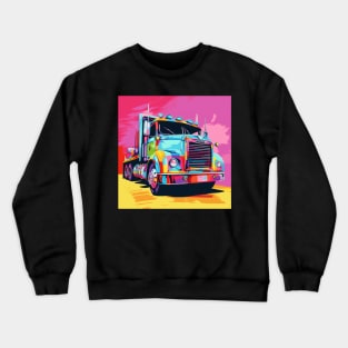 A Graphic Pop Art Drawing of a big American truck Crewneck Sweatshirt